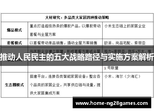 推动人民民主的五大战略路径与实施方案解析